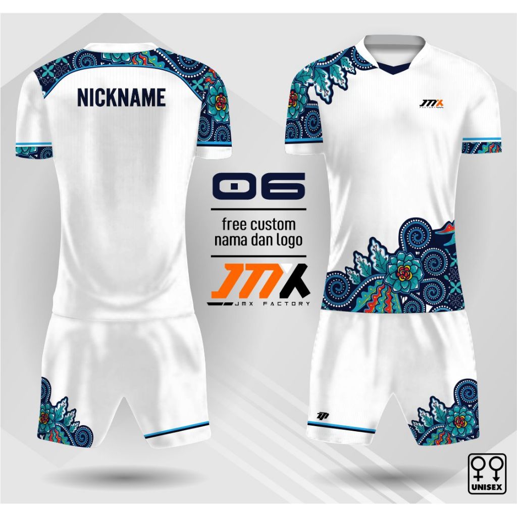 jersey setelan badminton batik jersey bulu tangkis tenis volly kaos olahraga free custom