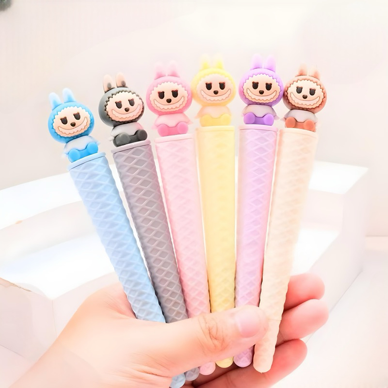 

⭐ PGS ⭐️ Pena Es Krim Cone Motif Labubu Gel 0.5 mm Alat Tulis Sekolah