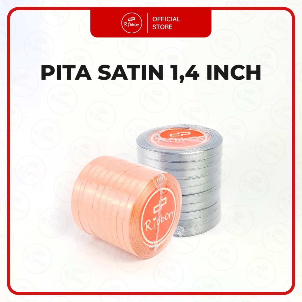 

Pita 10 roll Satin 1/4" 0.6 cm Saten 1/4 Inch Kain Polos SLOP