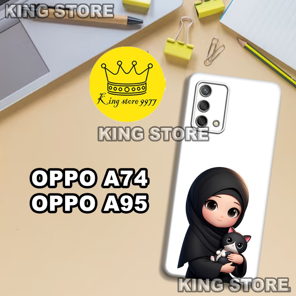 (KS24)  Softcase karet untuk OPPO A74 - OPPO A95 Motif gambar karakter Hijab/casing OPPO A74 - OPPO 