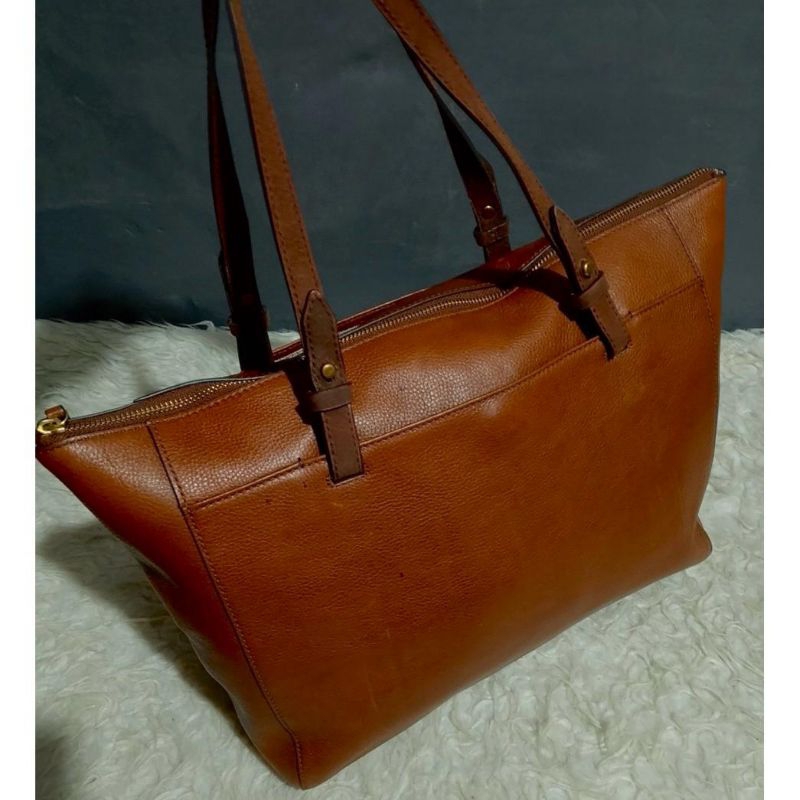 Tote Bag F0ssil Rachel Tas Wanita Kulit Asli Second Branded