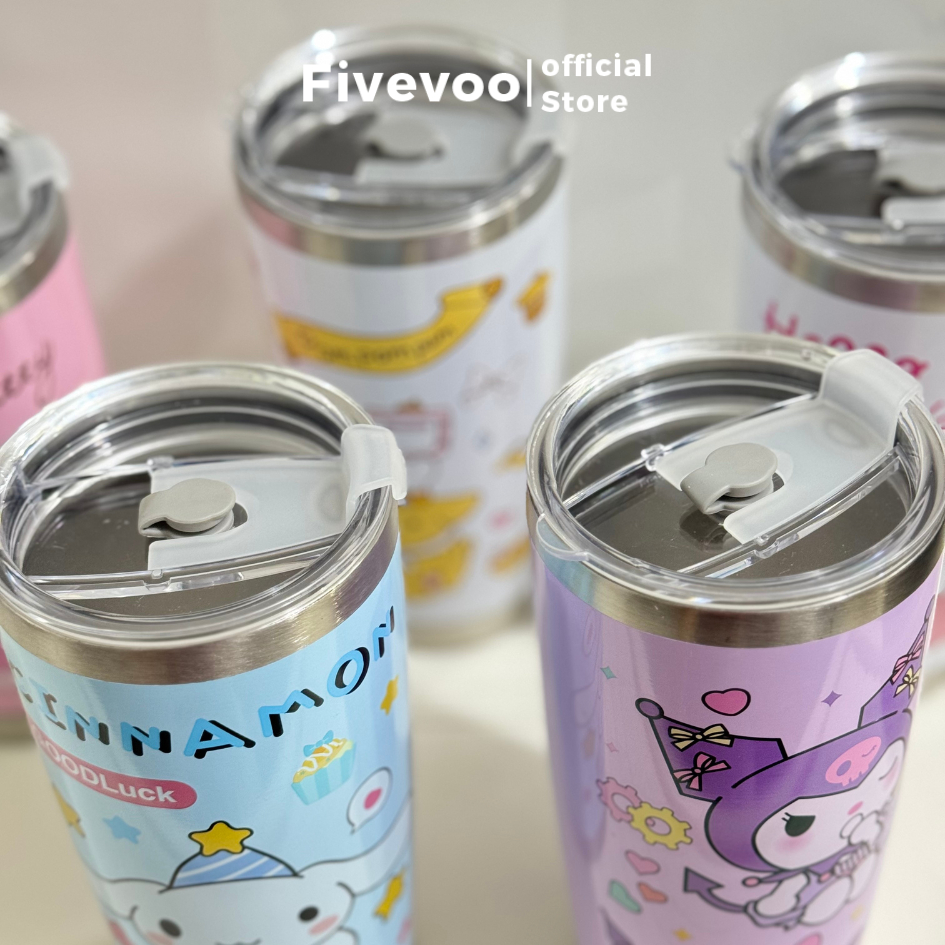 FIVEVOO Tumbler Kartun Stainless Steel/ Tumbler Stainless Steel 304/ Tumbler Karakter Anak Botol Min