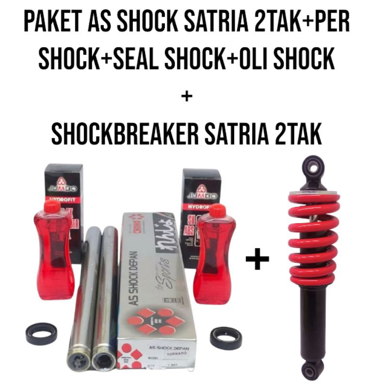 Paket As shcok depan Satria 2Tak+per shock+oli Shock+Seal Shock+Shockbreaker Belakang Satria 2Tak