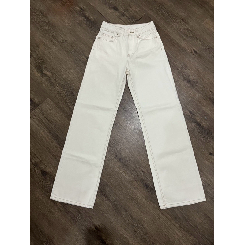 Celana jeans kulot / wide leg / jeans putih long