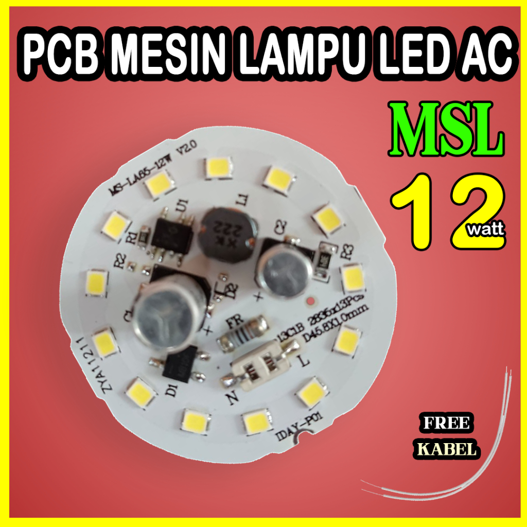 [READY STOK] PCB Lampu LED 12w AC Langsung Listrik PLN 220V - Sparepart LED 9 watt SMD 2835 MS-L QUA