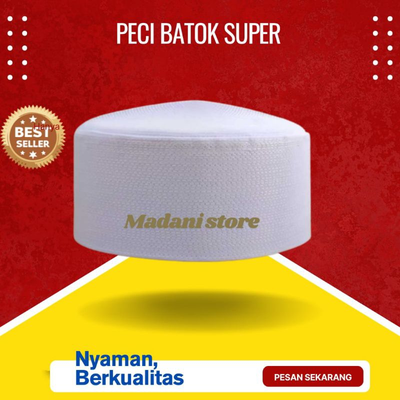 Peci Songkok Kopiah Haji Putih Polos Peci Batok Putih Ukuran Anak dan Dewasa
