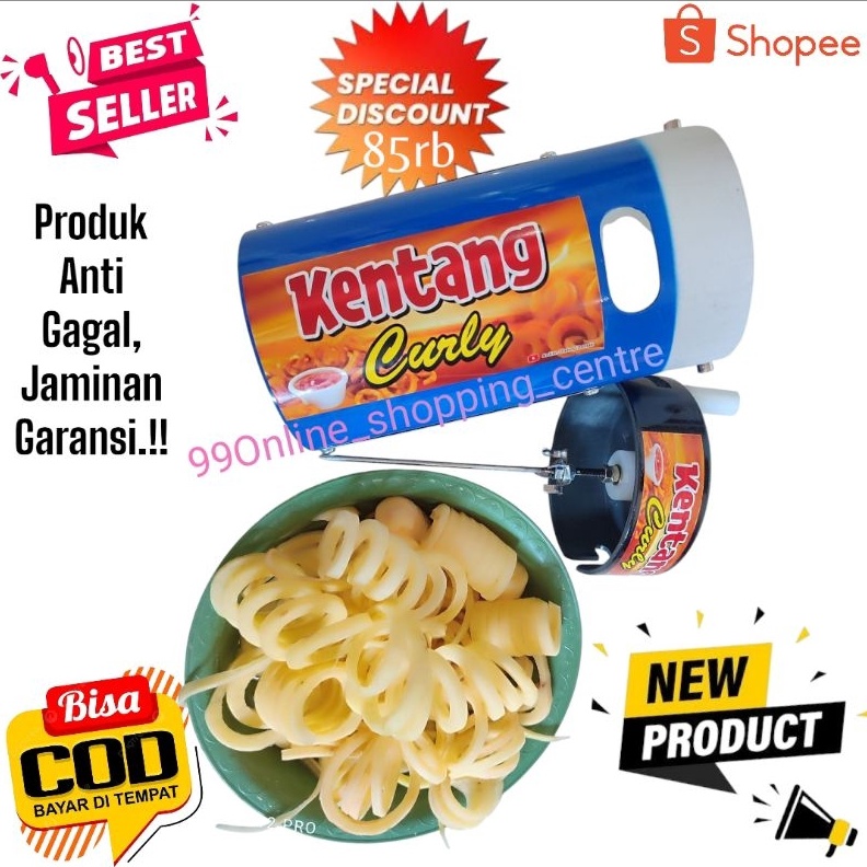 KODE Q45Q Alat Viral Potato Curly dan Kentang Spiral Mesin Kentang Ulir Mesin Kentang Curly Alat pem