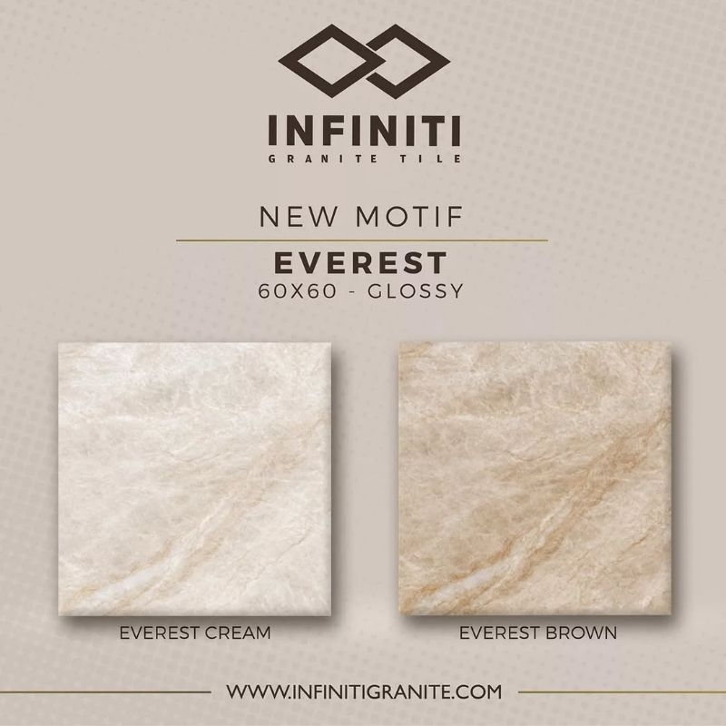 GRANITE 60X60 EVEREST CREAM & BROWN | GLOSSY | INFINITI