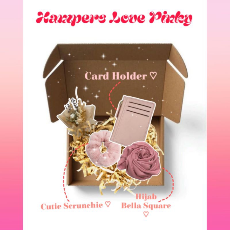 

HAMPERS LOVE PINKY Harmpers Gift Box Termurah Hampers Scrunchie Card Holder