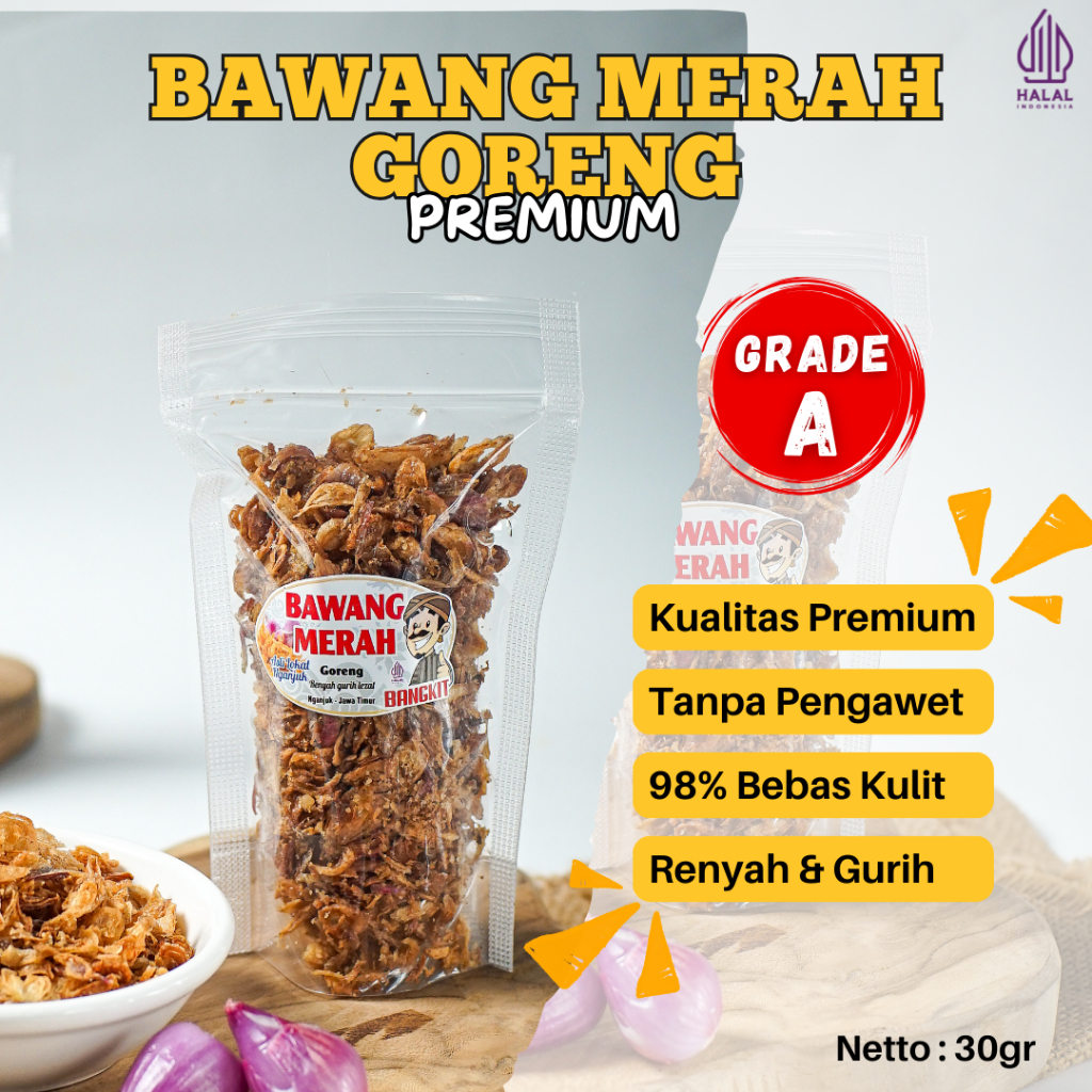 

Bawang Goreng Premium Asli Nganjuk Renyah dan Gurih Rasa Original .