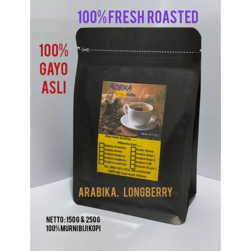 

Kopi GAYO Arabika LONGBERRY 100% Biji Kopi GAYO Garansi Fresh Roast