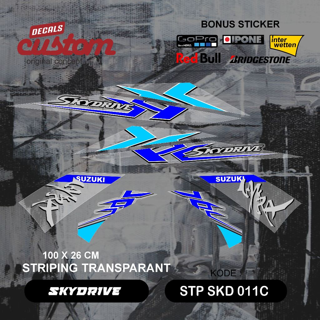 FGH stiker transparan motor suzuki skydrive 125 decal striping suzuki skydrive AST