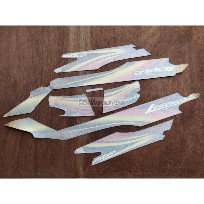 Striping stripe sticker list body honda astrea legenda 2 2003 hitam merah non ori original