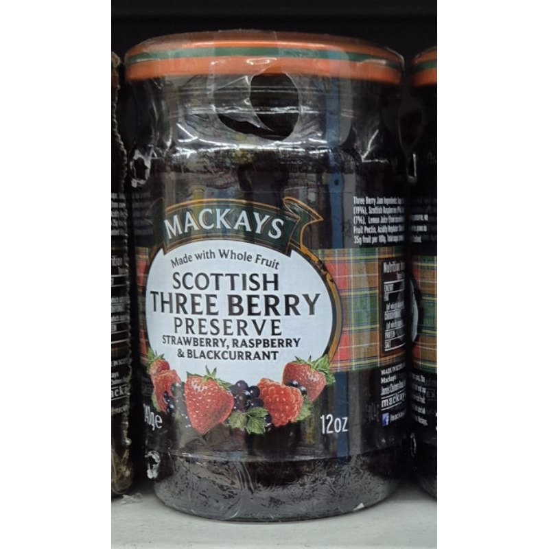 

Selai Buah Tiga Jenis Berry (Strawberry, Raspberry & Blackcurrant) MACKAYS Scottish Three Berry Fruit Preserve (Strawberry, Raspberry & Blackcurrant) 340g - HK.