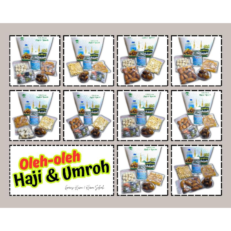 

Paket Oleh-oleh Haji Umroh Premium | Kurma Khalas | Air Zamzam 80 ml | Almond | Pistachio | Cokelat