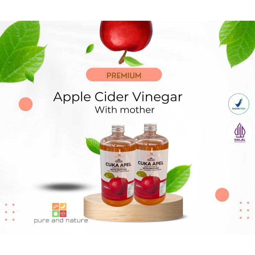 

Cahayadstore Cuka Apel Pure And Nature Premium Original 100 % Apple Cider Vinegar With Mother 500 Ml