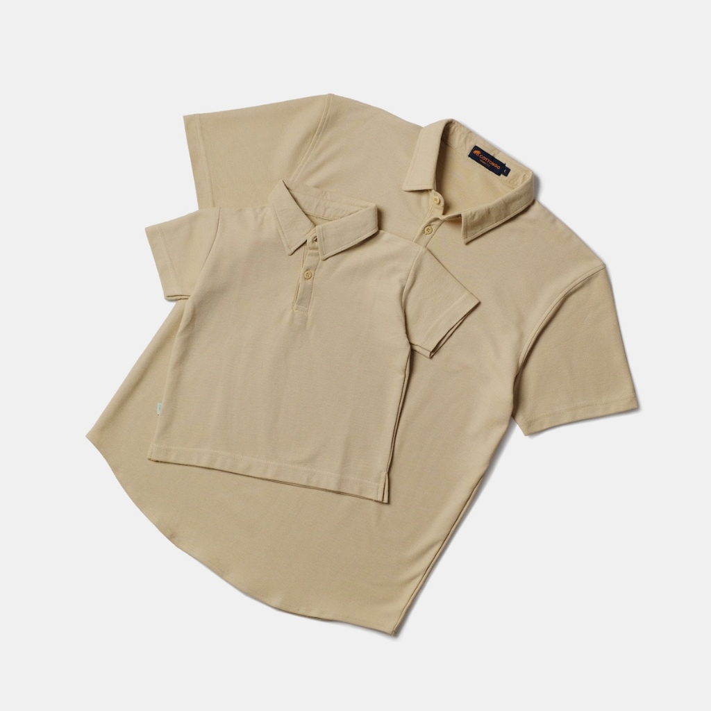 RB Cottongo Kids Polo Couple Ayah dan Anak Dusty Pink