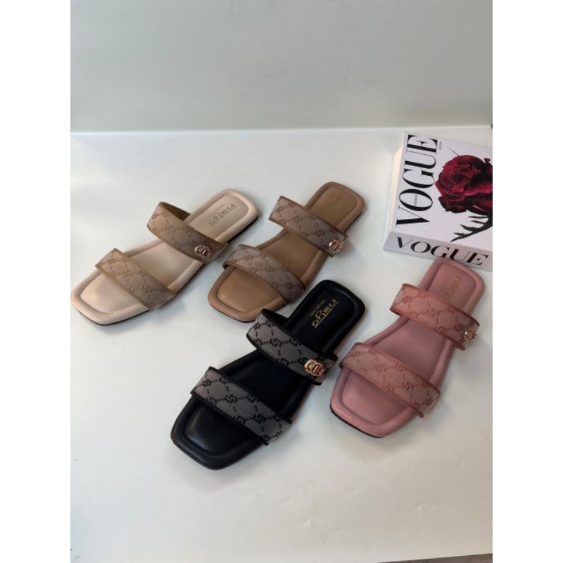 SANDAL WANITA/SANDAL TALI PLATFROM KAIN MOTIF ELAGANT