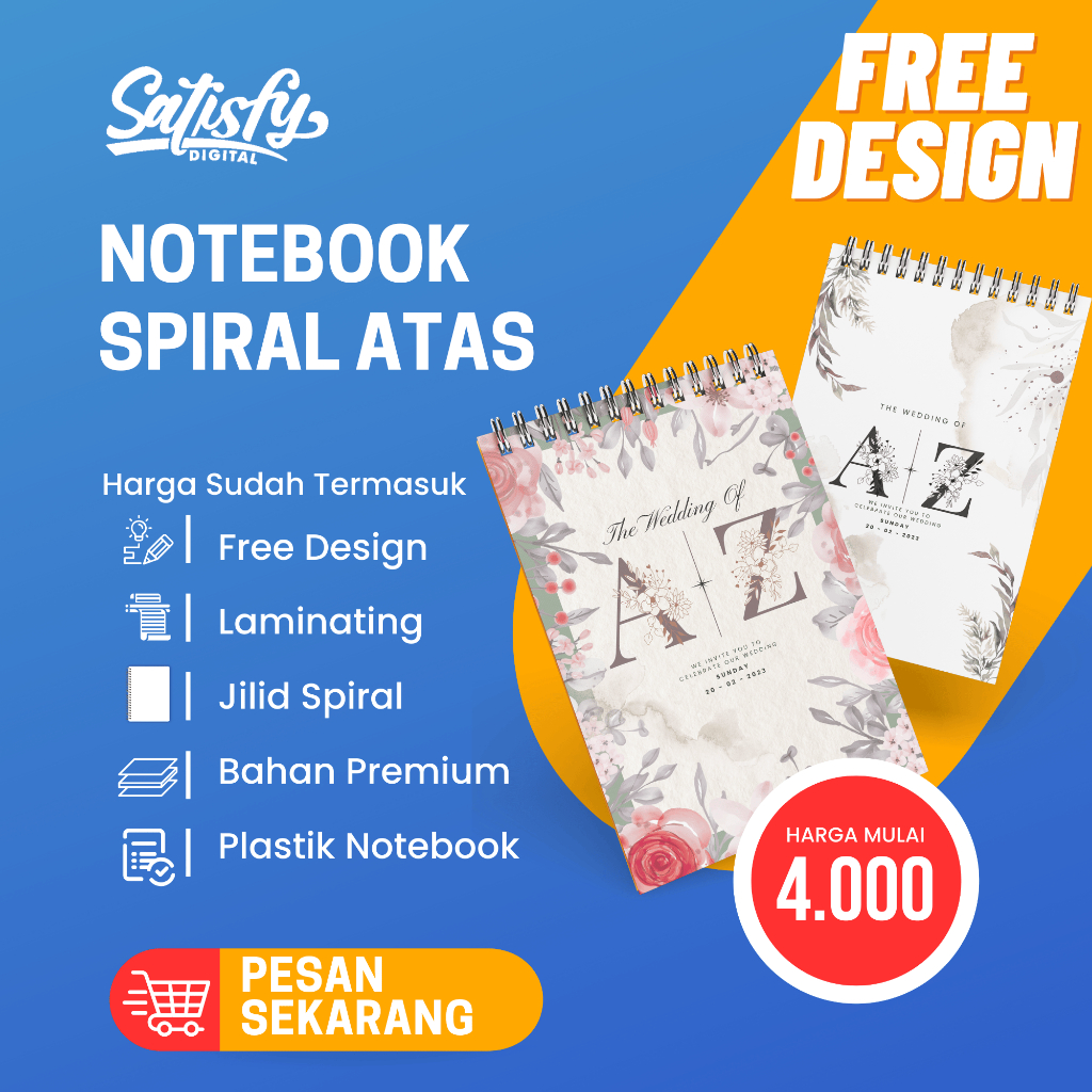 

Notebook/Notes Spiral Custom A6 Garis/Polos/Siluet