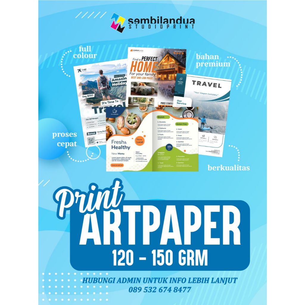 

PRINT CETAK KERTAS ARTPAPER CUSTOM A3+ 150 GRM || CETAK UNDANGAN, BROSUR, POSTER TERMURAH