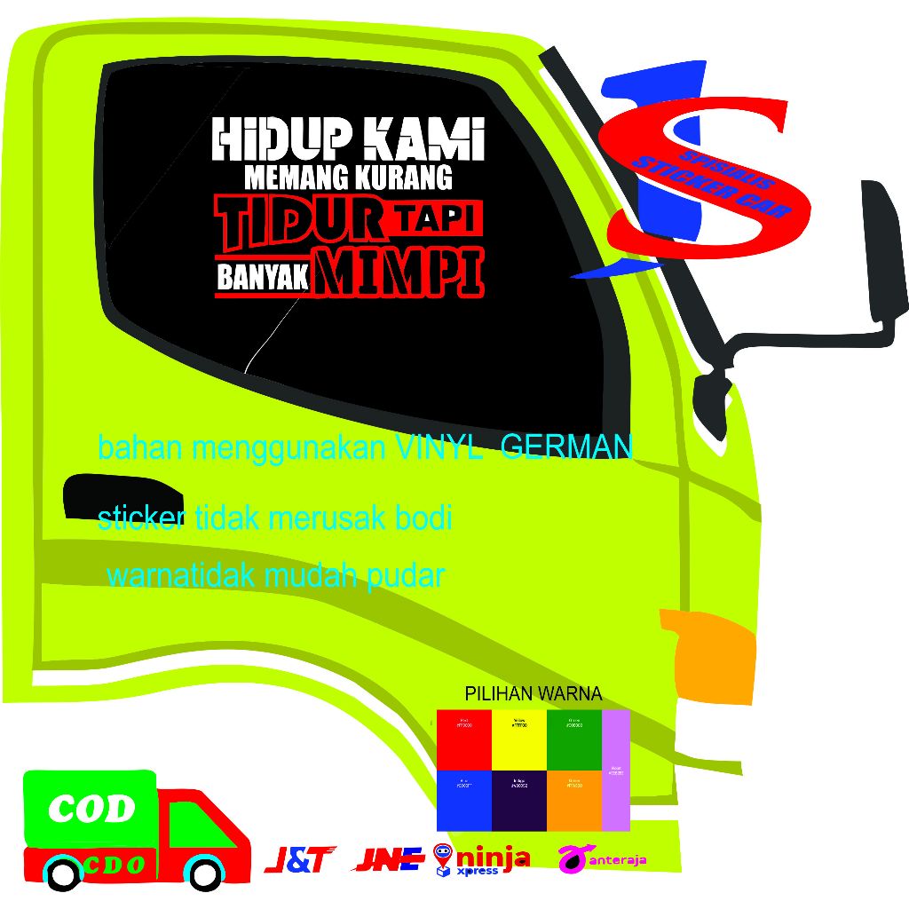 stiker kacapintu truk pick up stiker kaca pintu samping truk stiker bak pintu belakang truk pick up