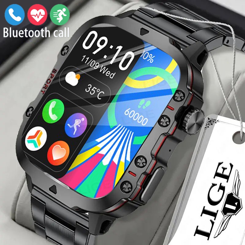 ORIGINAL LIGE OURDOOR SMARTWATCH AI VOICE 420MAH BATTERY SPORTS WATERPROOF FITNESS TRACKER BLUETOOTH