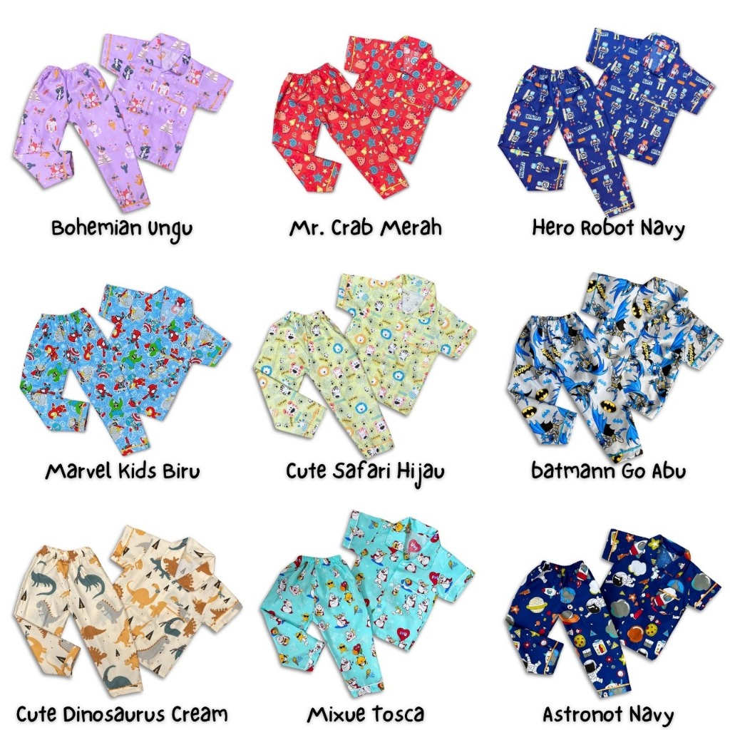 RB (FREE AMPLOP) PAKET 50 RIBU BELI 3 DAPAT 4 PIYAMA ANAK BAYI SAMPAI DEWASA (BERLAKU KELIPATAN)