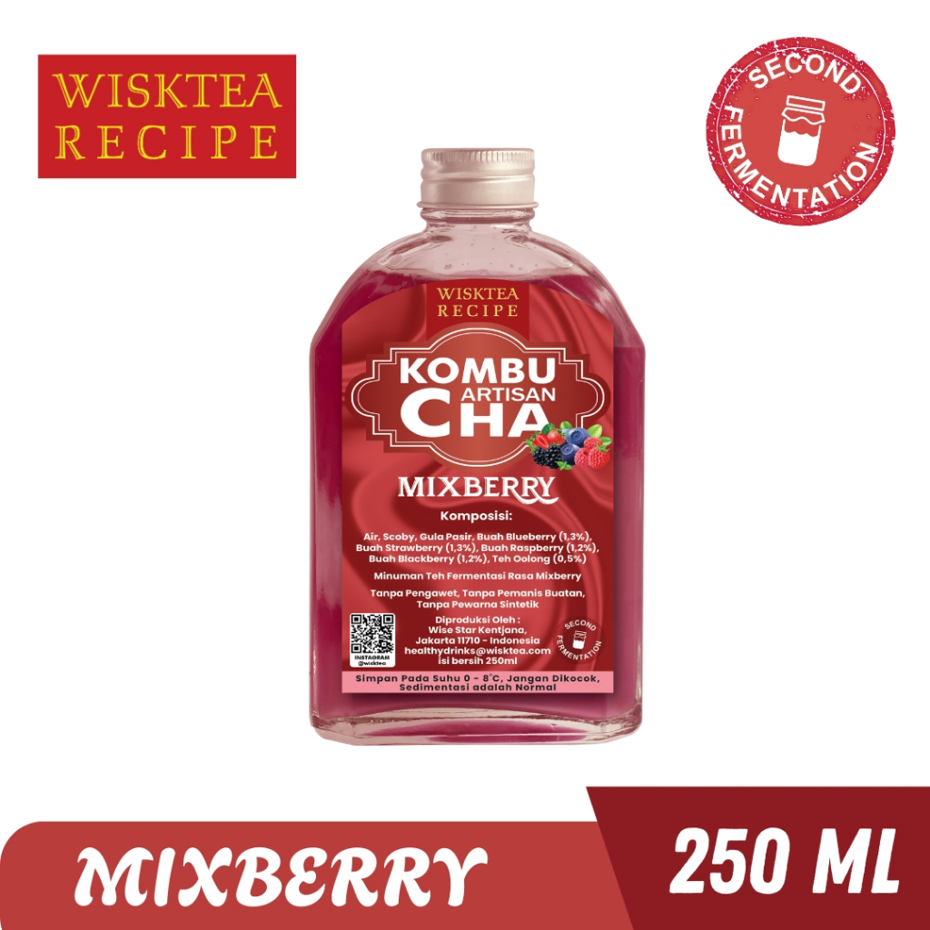 

WiskTea Artisan KOMBUCHA MixBerry | 250ml |