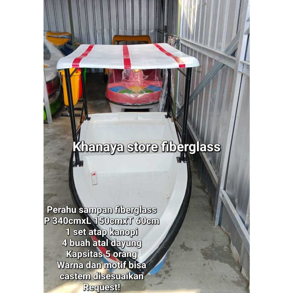 Perahu sampan dayung,perahu kapasitas 5 orang,perahu kano,perahu dayung fiberglass baru
