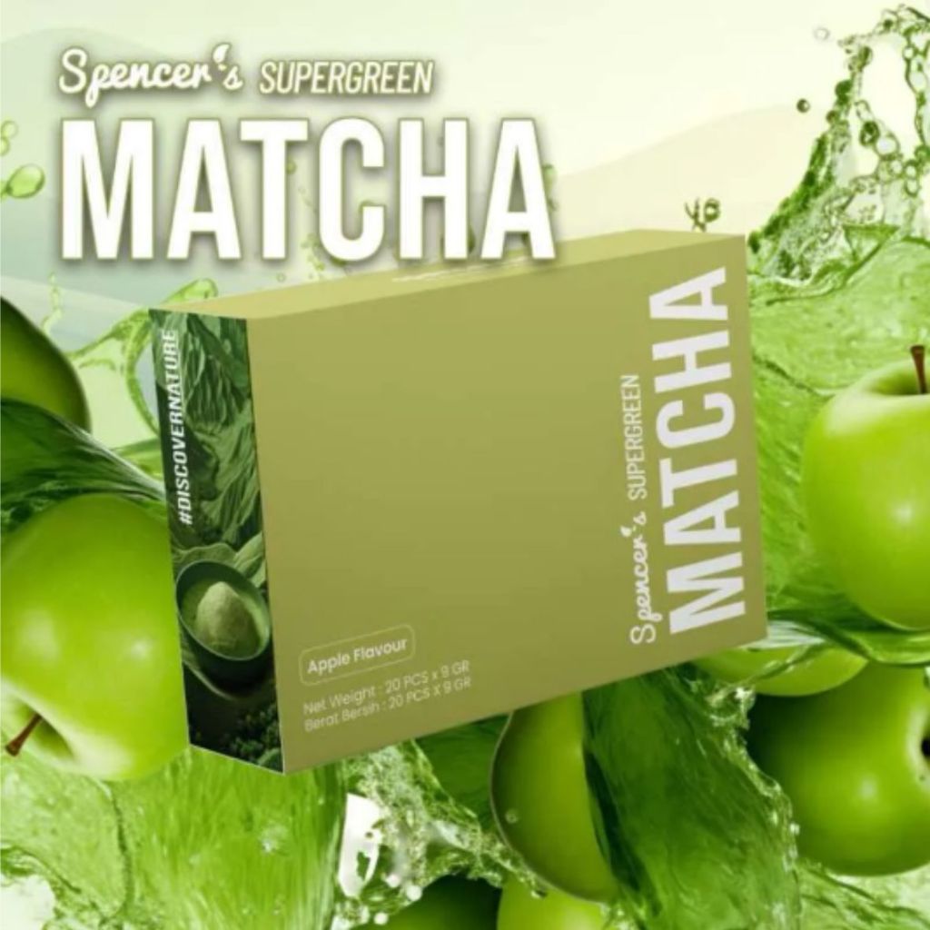 

Spencer's Supergreen Matcha Multigrain Apple Flavor 1 Box (20 Sachet x 9gr) Makanan Minuman Diet Sehat