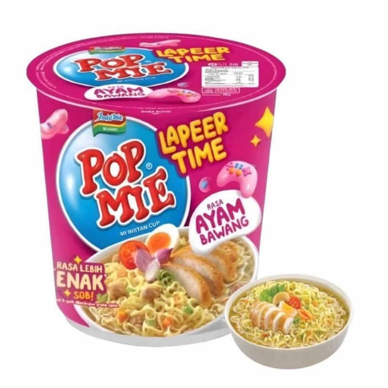 

Pop Mie Lapeer Time Mi Instan Cup Rasa Ayam Bawang isi 75 gram