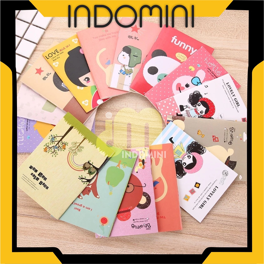 

INDOMINI Buku Tulis Mini Motif Kartun Note Book Mini Cartoon Mini Book Notepad Karakter Buku Tulis Memo Kecil Cute R038