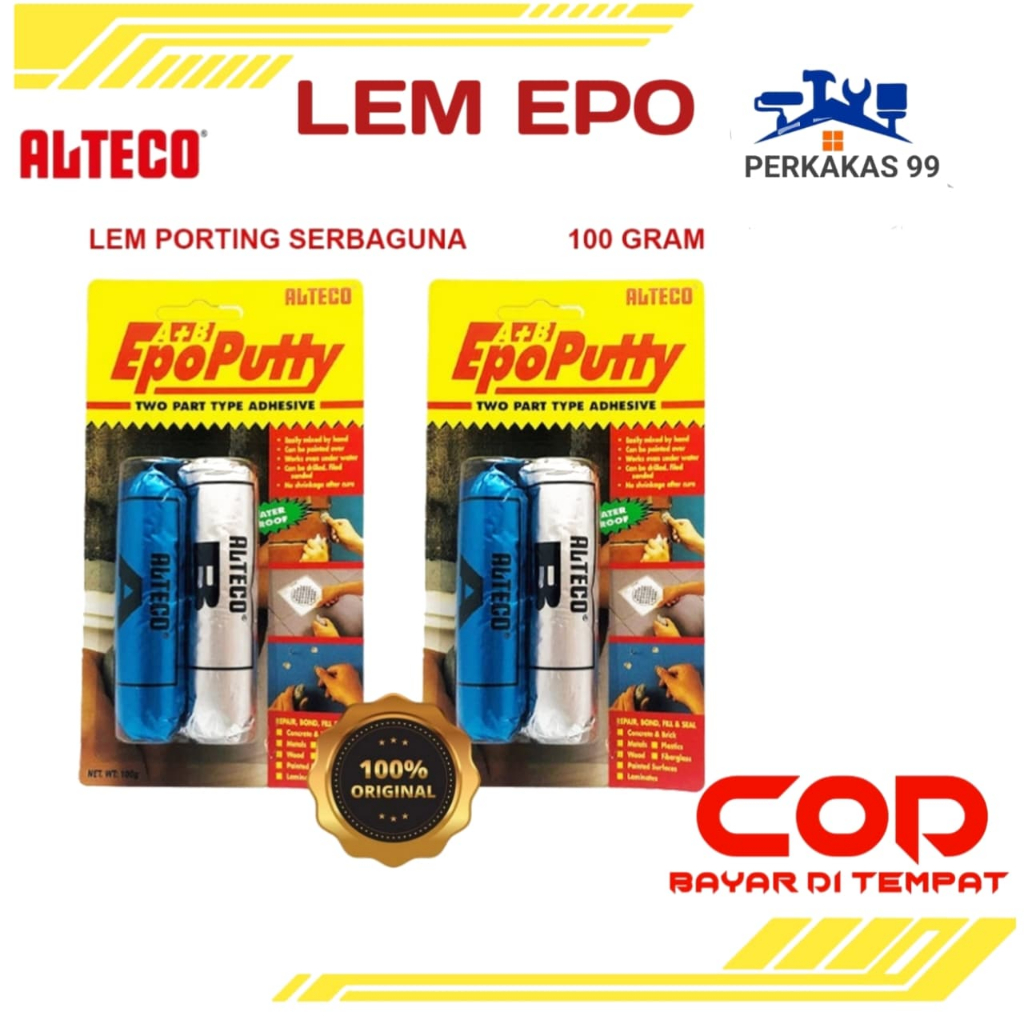 Alteco Epo Putty Lem Porting Serbaguna 100 Gram / Lem Porting Alteco 100gr