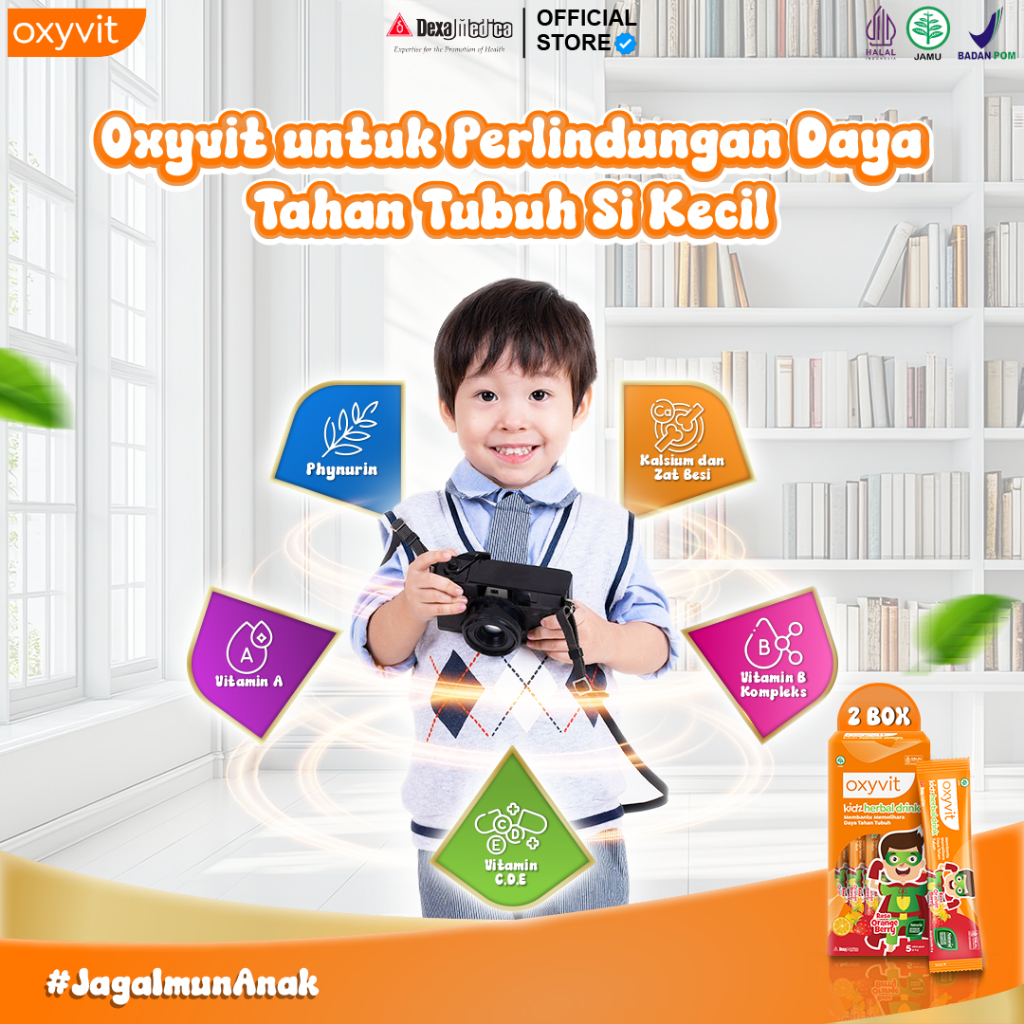 

2 Box Oxyvit Kidz Herbal Drink - Vitamin Herbal Untuk Batuk Pilek Anak - Rasa Orange Berry