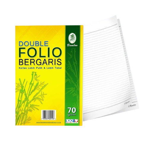 

Kertas Double Folio Bergaris Bamboo F4 Binder (20 Lembar)
