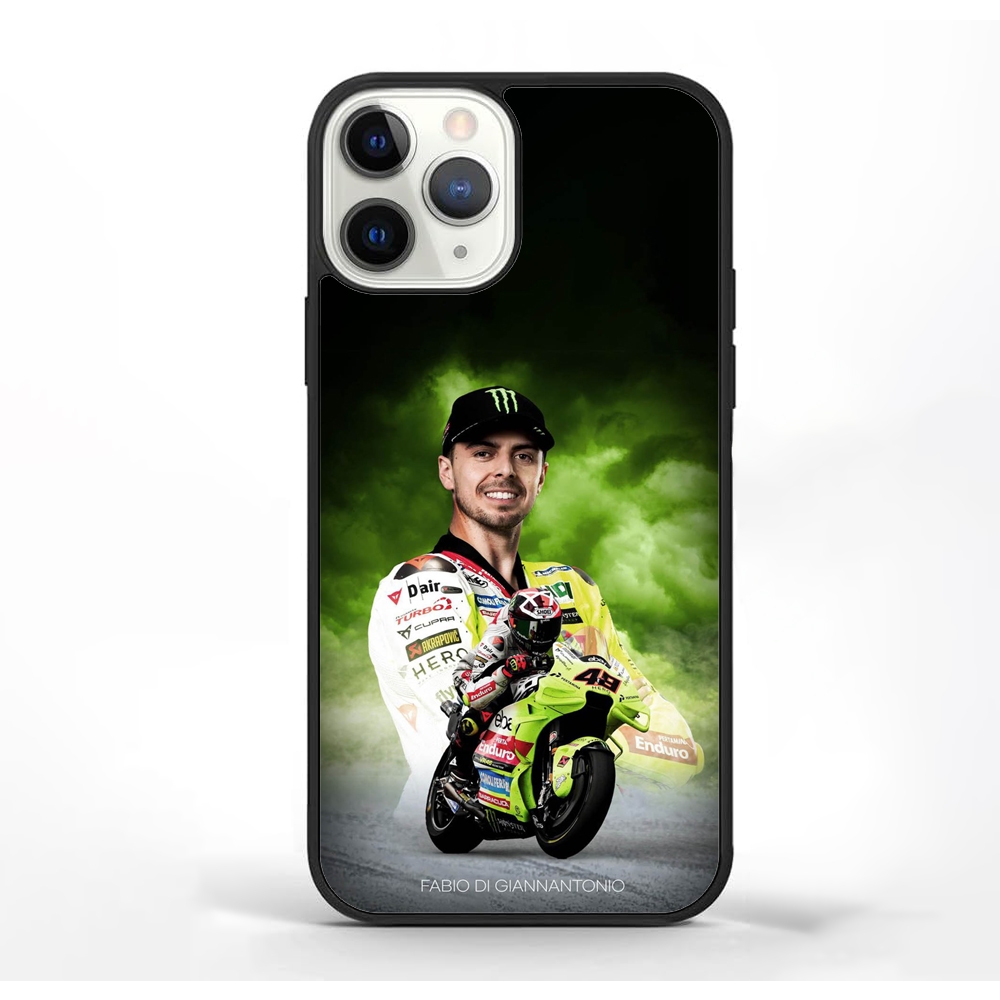 Case iPhone 17 16 15 14 13 12 11 Max Mini Plus Softcase Custom Fabio Di Giannantonio MotoGP GREEN