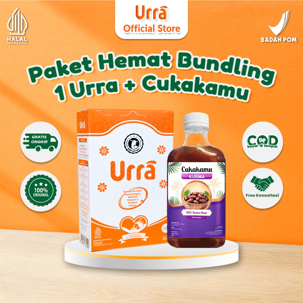 

[Paket Bundling] Susu Urra 1 Box dan CukaKamu Kurma 100% Herbal Cuka Buah Kurma 1 Botol