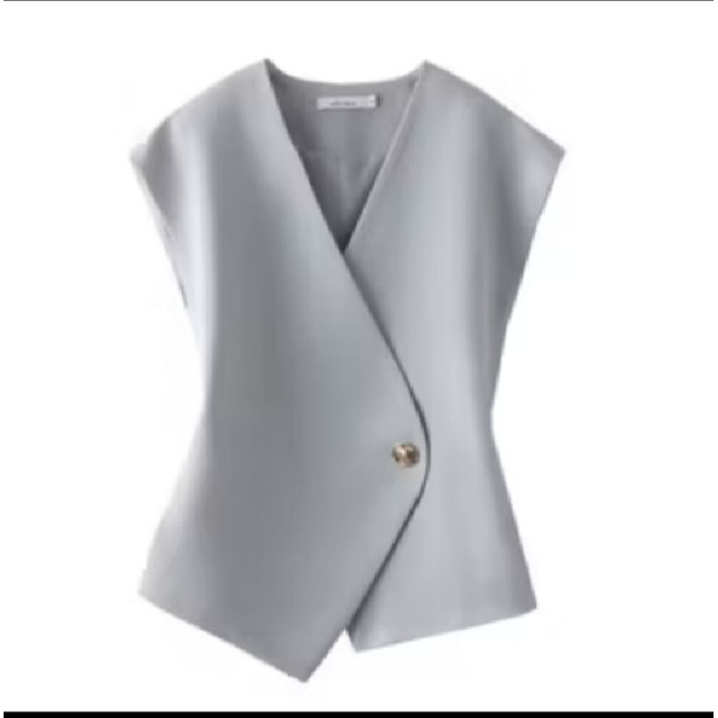 Rompi Wanita Abu abu/Vest wanita kancing 1