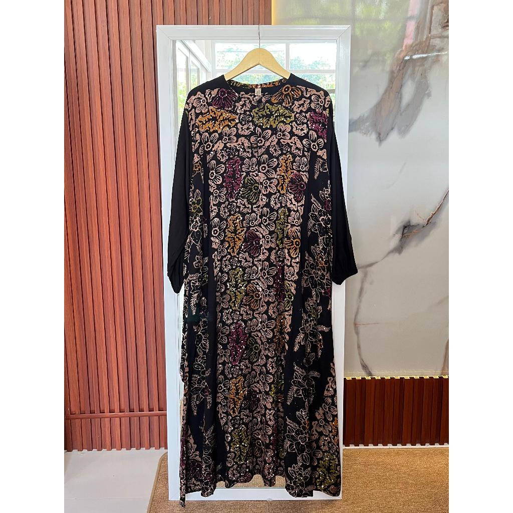 GAMIS RIZKY WANITA KEKINIAN | MOTIF BATIK PEKALONGAN | DRESS BATIK LENGAN KARET