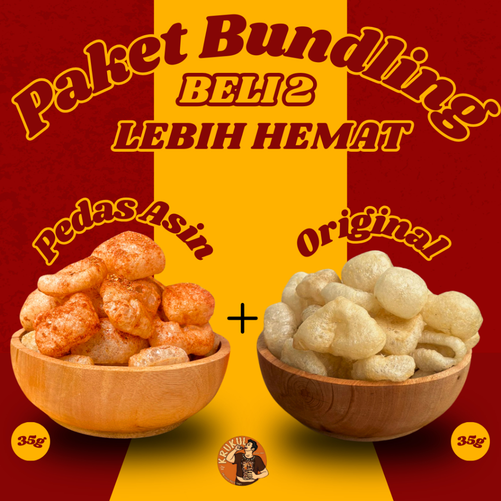 

Krukul Kerupuk Kulit Sapi Paket Bundling Rasa Original Dan Pedas Asin Krupuk Kulit Sapi