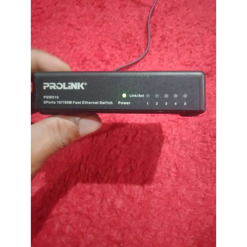 PROLINK SWITCH HUB 5 PORT BEKAS NORMAL