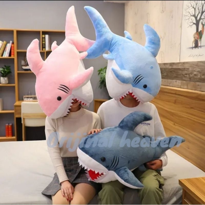Boneka tangan hiu lucu anak babyshark jumbo boneka mainan tangan mewah 60cm