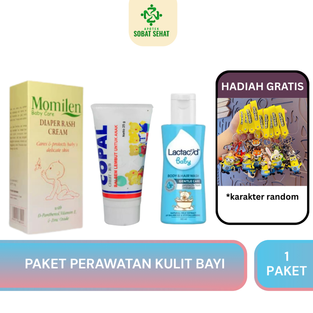 [PAKET PERAWATAN KULIT BAYI] Free Gantungan Kunci Minion @1PC Momilen Diaper Rash Cream 30 Gram @1PC