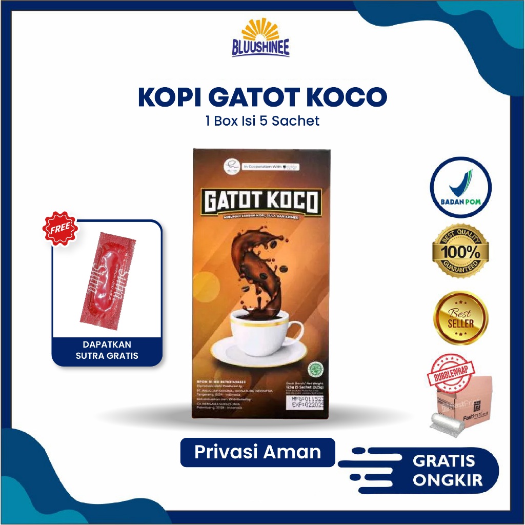 

[1BOX = 5 Sachet] Kopi Gatot Koco Original 100% Asli - Gatot Koco dr Richard Original - Privasi Aman