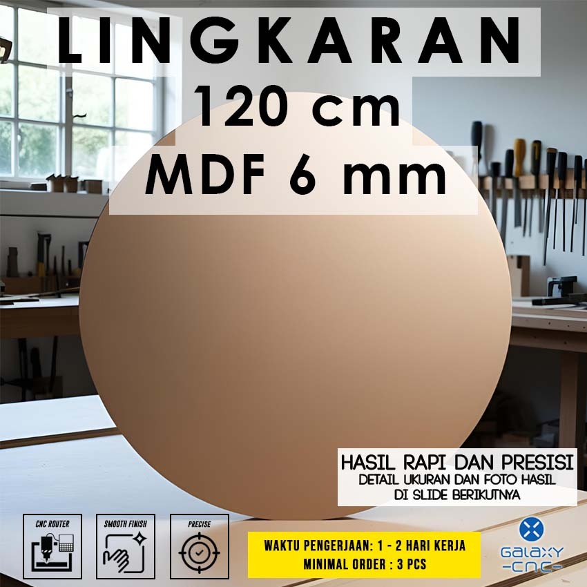 Lingkaran 120 cm - MDF 6 mm - MDF board / papan MDF kayu