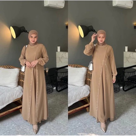 ANNASYA DRESS / BEST SELLER FASHION MUSLIM / SATU SET INNER + DRESS / READY STOCK  / GAMIS CERUTTY B