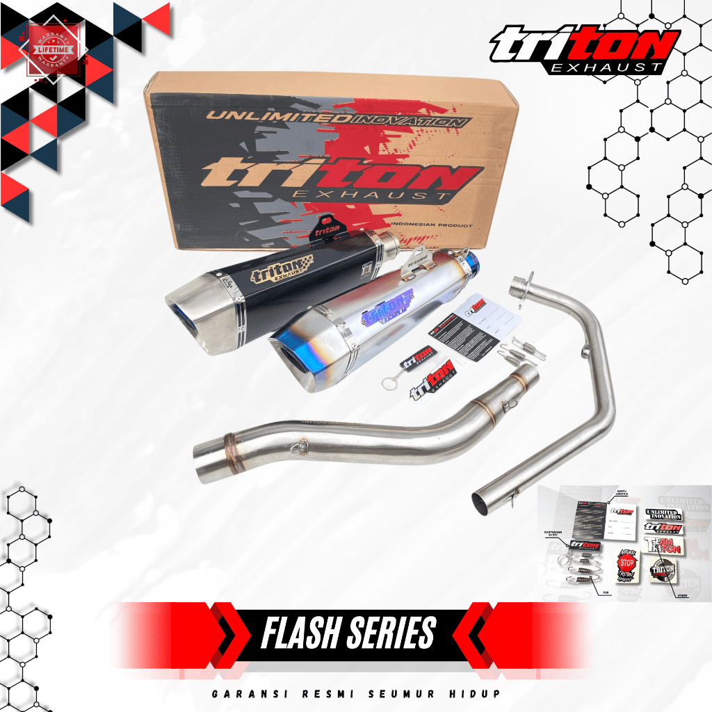 Knalpot Racing Cbr150r R15 Cb150 GSX150 Type Flash Series Original Triton Exhaust Bergaransi COD