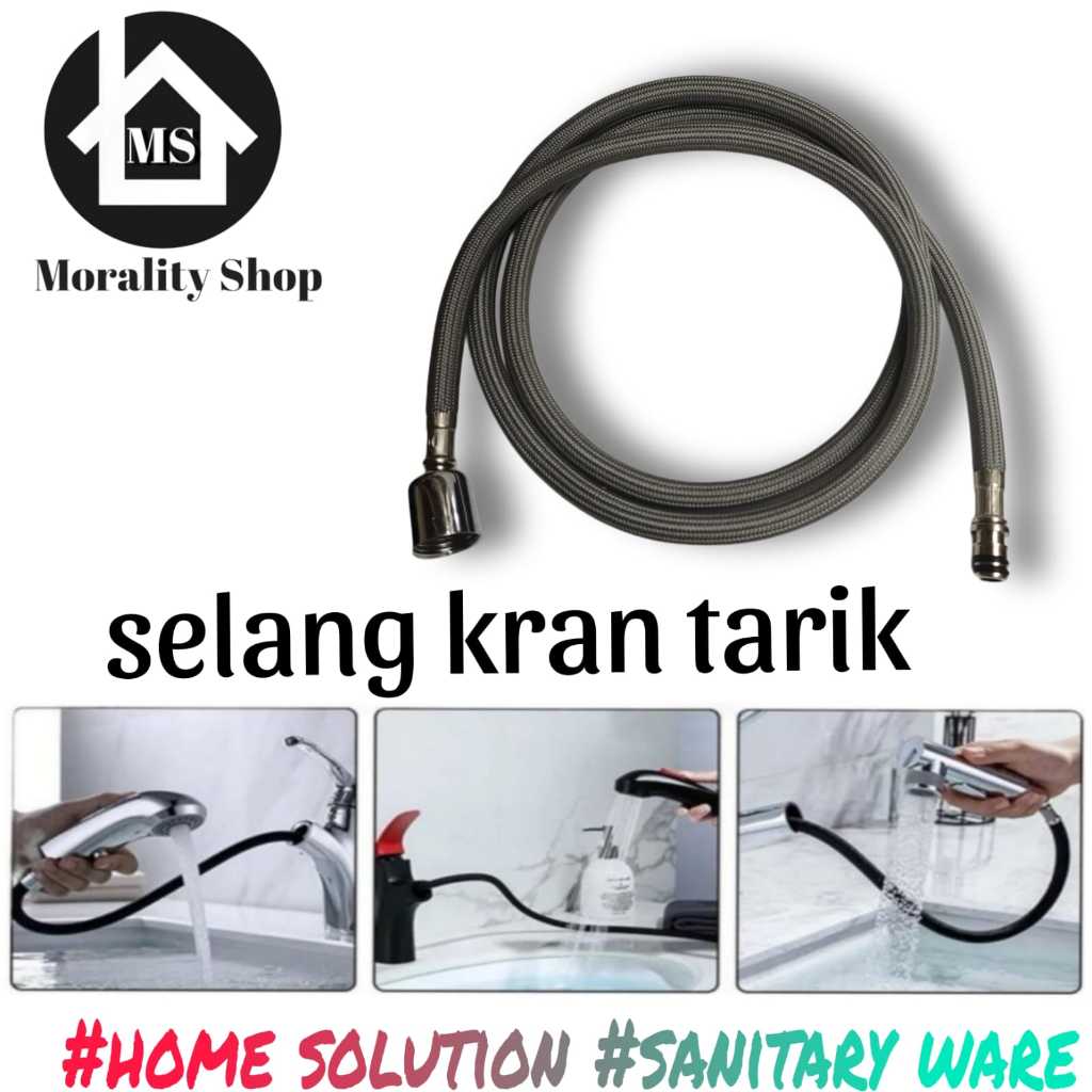 selang fleksibel kran angsa dapur tarik 150cm / selang tarik keran cuci piring