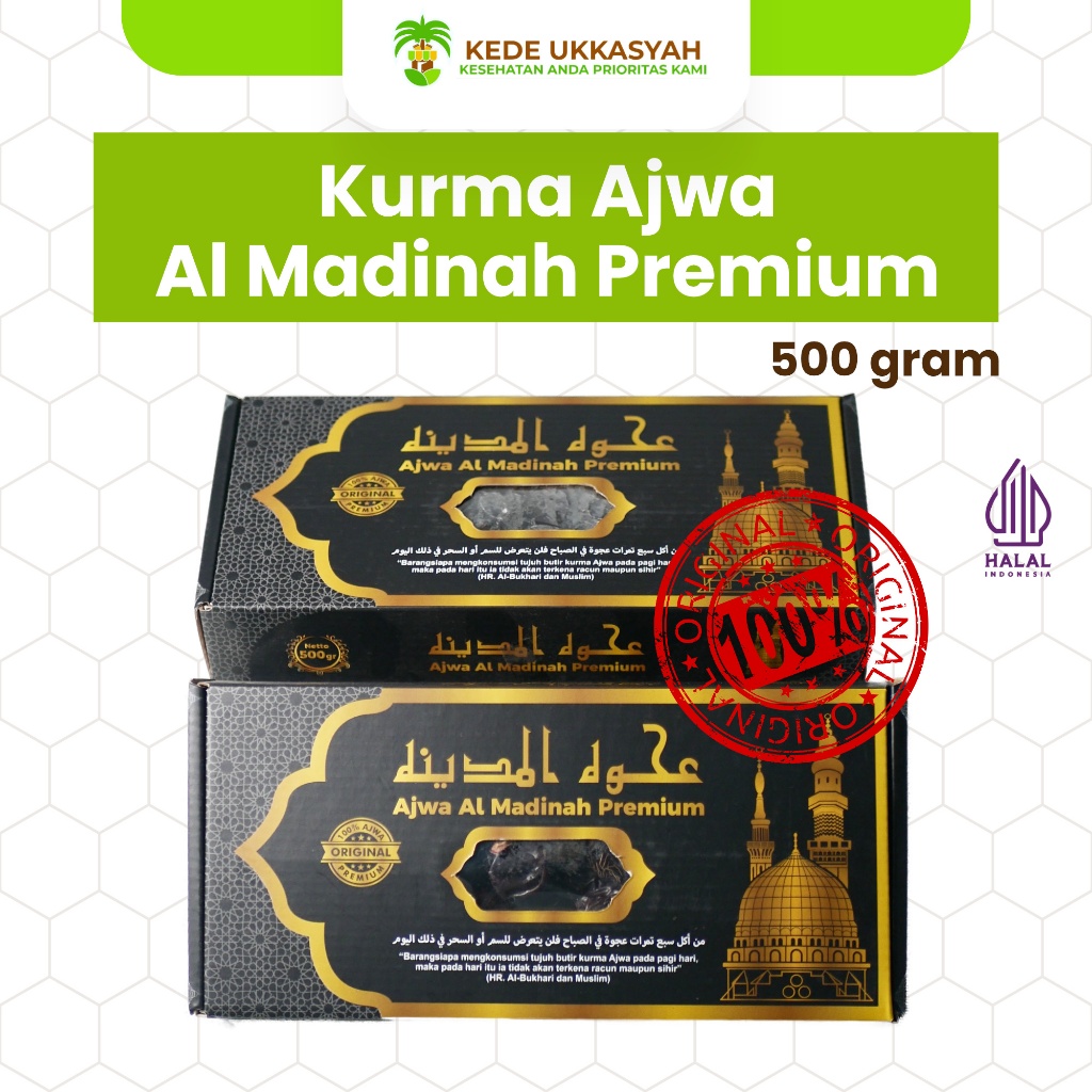 

Kurma Ajwa 500 gram & 1 Kg Premium| Kurma Nabi Asli Madinah - Best Quality