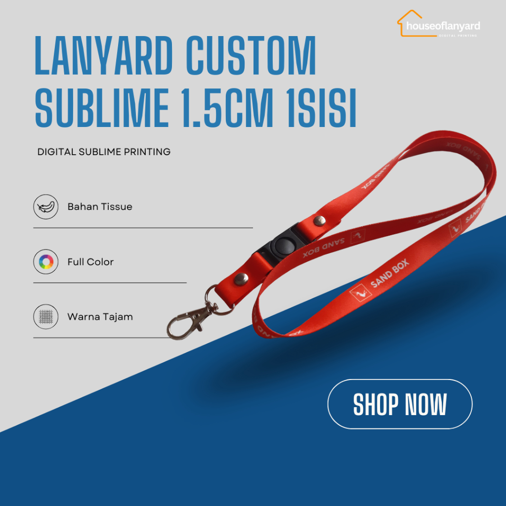 

Lanyard Custom 1.5cm 1sisi Tali Promosi Souvenir Merchandise Tali Name Tag Tali ID Card
